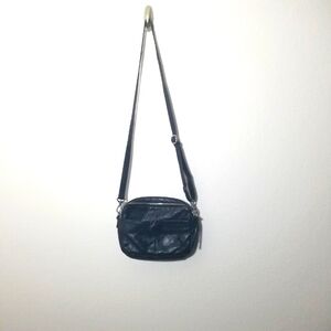 Margot, Black Leather Crossbody Bag